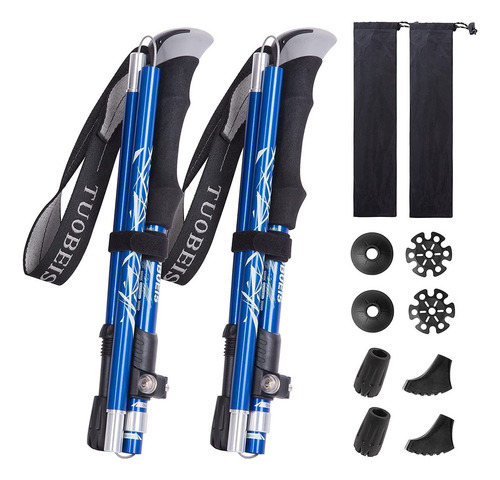 Xiaery 2 Piezas Bastones Trekking Plegables Para Senderismo