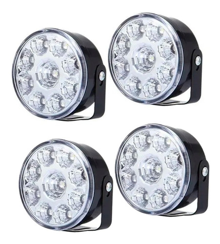 Kit 4 Faros 9 Leds Luz Auxiliar Accesorio Camioneta 