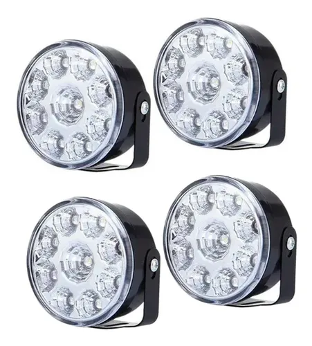 comprar Kit 4 Faros 9 Led Luz Auxiliar Reflector Universal 12v  