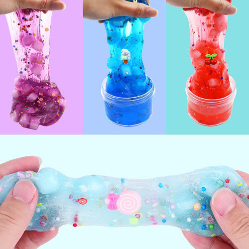 9pcs Slime Set, Set De Baba Crujiente Crystal Clear,