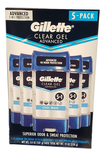 Gillette Advanced Clear Gel Antitranspirante Cool Wave Paqu.