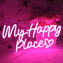 Comprar Letrero Led Neón My Happy Place Decoración Para Habitación