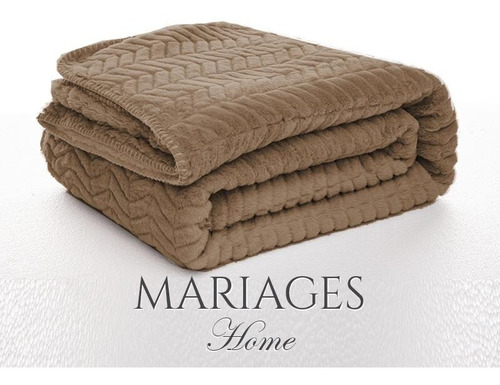 Frazada Mariages Home Salamanca Flannel edredón queen color beige con diseño lisa de 240cm x 230cm