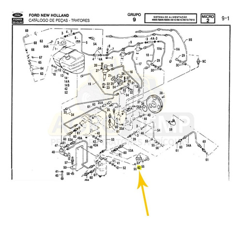 Bomba Diesel Manual Combustível Trator Ford 4610/5610/6610