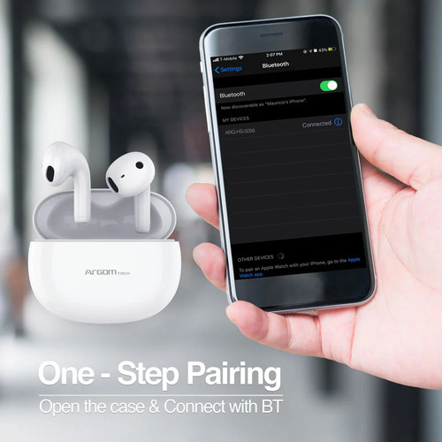 Audífonos Bluetooth Argom Tech Skeipods E56 Blanco