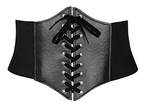 Corset Cinturón Elástico Para Mujer Ayliss De Atar Negro