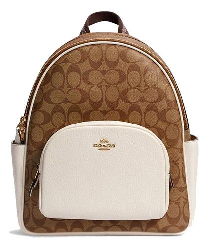 Mochila Coach Court Para Mujer En Lona Exclusiva (caqui - Ti