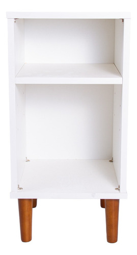 Mesa De Cabeceira Lateral Cama Quarto Madeira Retrô 60x30x30 Acabamento Fosco Cor Branco