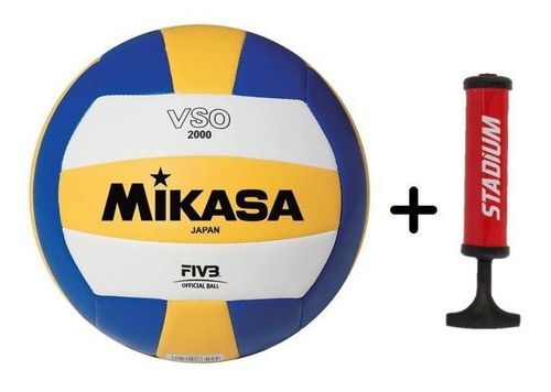Imagem 1 de 2 de Kit 1 Bola Vso 2000 E 1 Bomba Simples Stadium