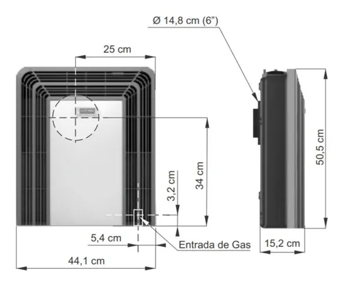 Calefactor A Gas Eskabe Titanio Tiro balanceado 3000 kcal Con