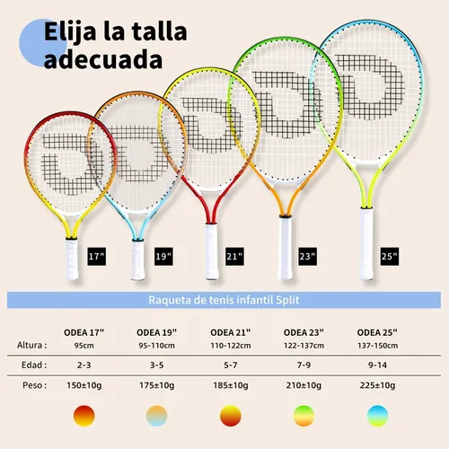 Raqueta De Tenis Para Ni os 2 14 A os Odea 17 19 21 23 25