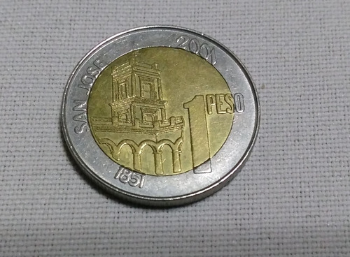 Moneda 1 Peso Urquiza Bimetalica Año 2001 (Usado)