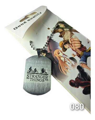 Collares Anime Dije Placa Metálico De Stranger Things