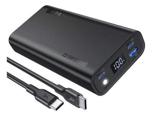 Powerbank 20,000 Mah 1hora Carga Rápida 22.5w Pantalla Led Negro