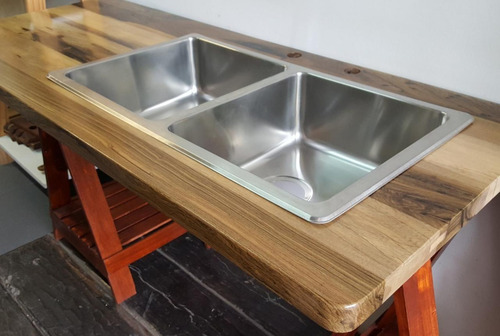 Imagen 4 de 6 de Mesada Madera Cocina Laqueada Guayubira 60 Cm X 140 Cm