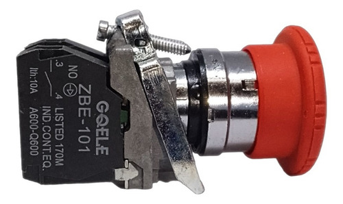Pulsador Hongo Rojo 22mm Gira-desenclavar (caja 10 Pz) Gqele