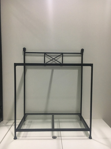 Imagen 5 de 10 de Mesa De Luz Con 2 Estantes De Vidrio 60x35