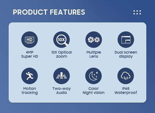 Imagen 10 de 10 de Camara Wifi 4mp 10x Zoom Fhd Multi-lens