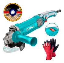 Comprar Amoladora Angular Total 1100w Esmeril Metal + Disco+ Guantes