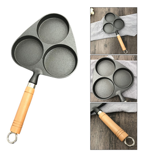 Imagen 7 de 9 de 3 Holes Egg Frying Pan Mold Pancake Omelet Cooking Pot Fryer