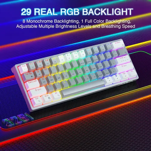 Aula 29 Rgb 60 Porcentaje Teclado Con Cable Pc Gaming Mec...