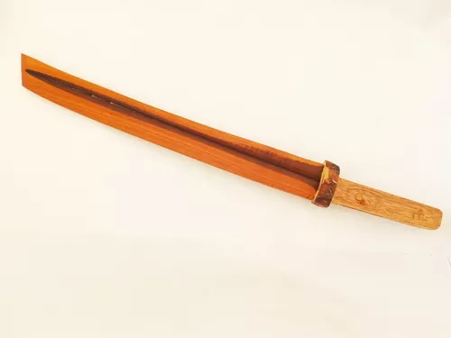 Espada Samurai Katana Artesanal P Niños 45cm Madera Natural