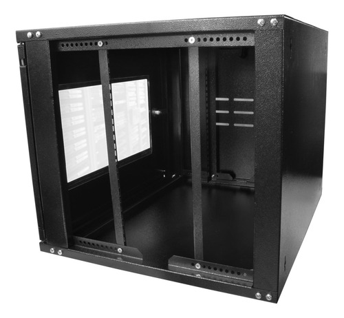 Mini Rack 8u X 470mm Com Visor Acrílico Dvr Cftv Ti 19 Preto