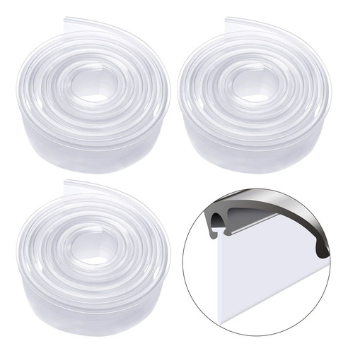 3 Rollo Repuesto Para Puerta Ducha Sello Inferior Pvc 36  T