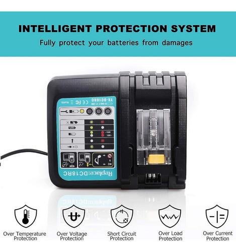 Cargador De Batería Rápido Li-ion Dc18ra 14.4v-18v De Makita