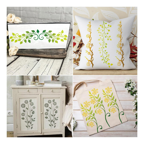 Plantillas Reutilizables Hojas De Vid Y Flores Para Manualid
