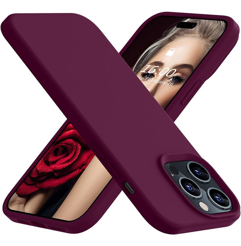 Funda Protectora Vooii Para iPhone 14 Pro Max (rojo Vino)