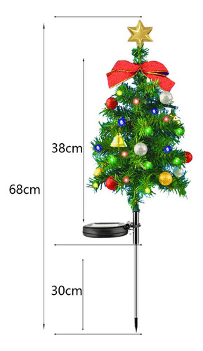 A 2x Árbol De Navidad Luz Solar Exterior Dos Modos De