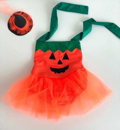 Imagem 2 de 7 de Fantasia Halloween Body Vestido Abóbora Baby Infantil Foto