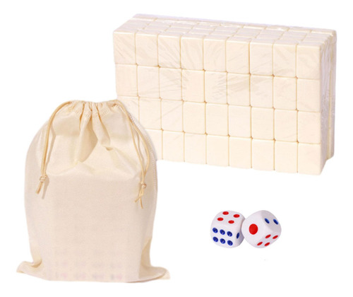 Juego De Viajes Portátil De Mahjong Familiar 22mm Blanco