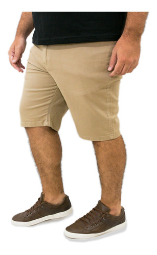 Bermuda Colorida Jeans Sarja Masculina Plus Size