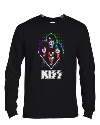 Polera Ml Kiss Vintage Poster Integrantes Y Logo Rock Abomin