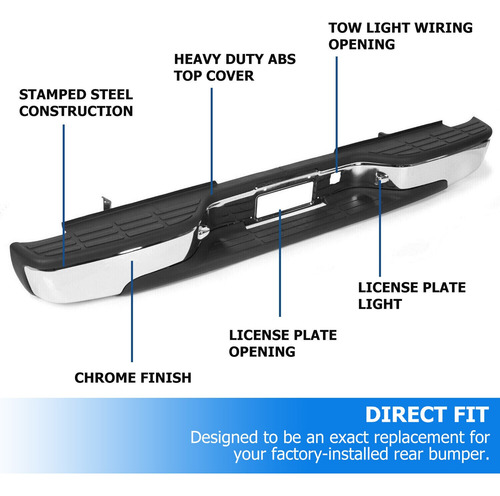 Defensa Trasera Cromada Chevrolet Silverado Gmc Sierra 99-06