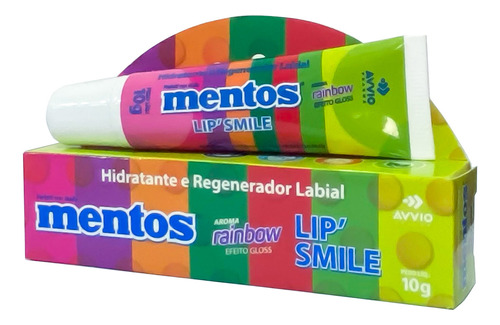 Hidratante Reparador Labial Lip Smile Mentos Rainbow 10g