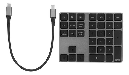 Teclado Numerico Inalambrico Portatil 34 Hub Tipo C Usb 3.0