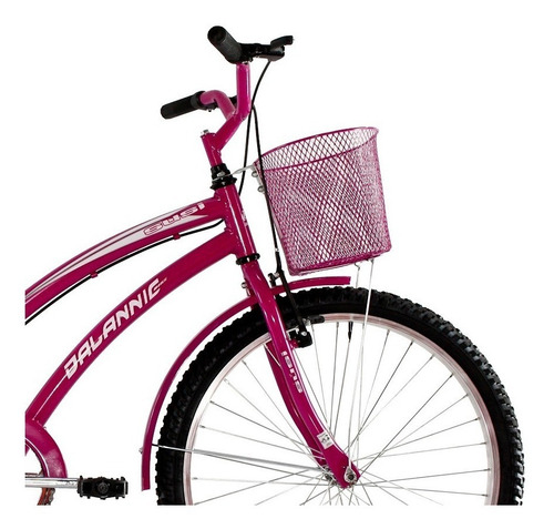 Bicicleta Aro 26 Feminina Susi Rosa Pink Com Para-lama Cesta Tamanho Do Quadro 17