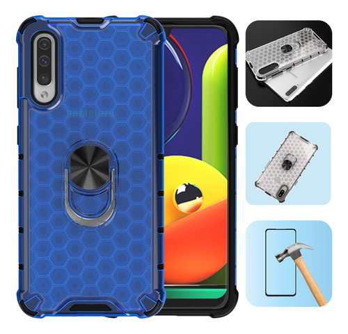 Funda Para Galaxy A50 Con Mica Varios Modelos Antigolpes Azul Honey Ring