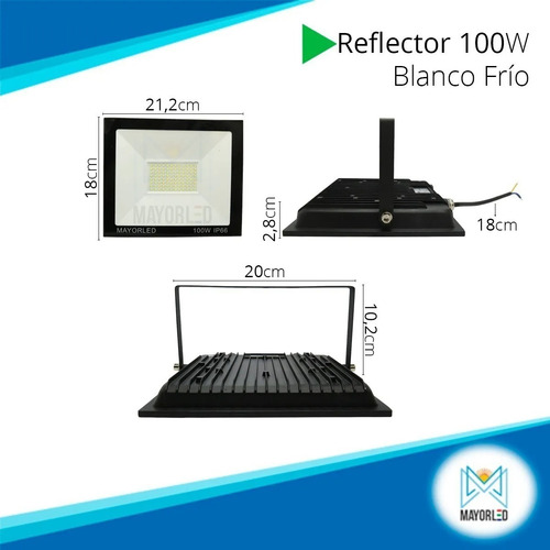 Imagen 4 de 9 de Reflector Led 100w Nueva Generacion Canchas Futbol Tenis