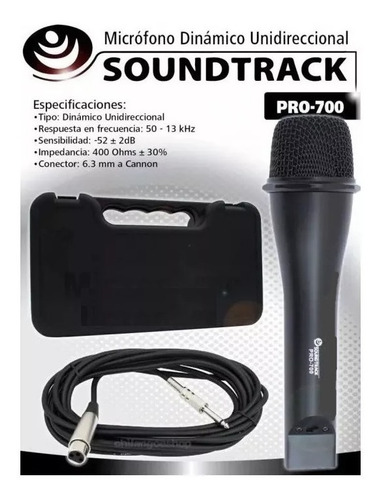 Microfono Dynamico Pro Unidireccional Soundtrack Pro-700