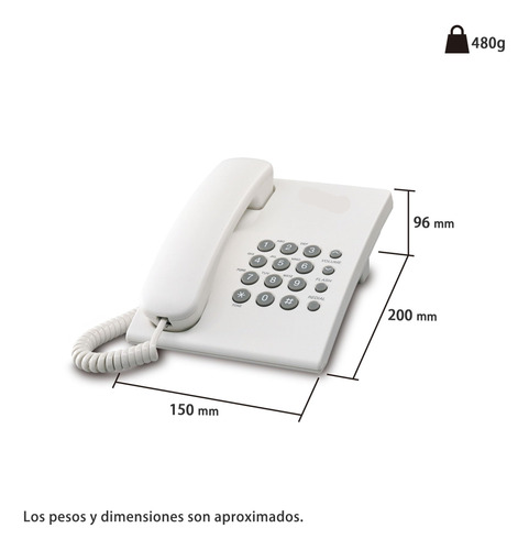 Teléfono Analógico, Montaje En Pared O Escritorio, Blanco