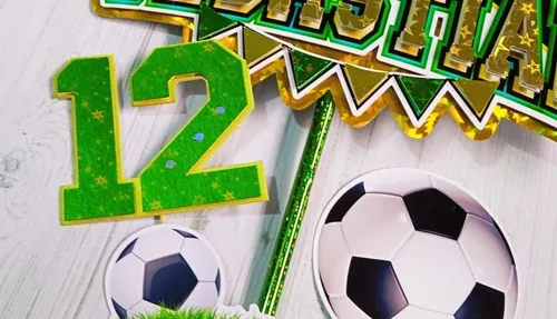 Topper Feliz Cumpleaños Fútbol cartón ✔️ por sólo 0,99 €. Envío en 24h.  Tienda Online. . ✓. Artículos de decoración  para Fiestas.
