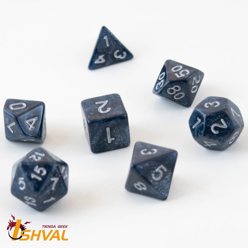 Imagen 2 de 4 de Set De 7 Dados Para Rol - Smoke - Wiz Dice