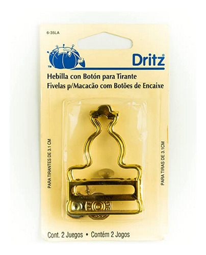 Hebilla Grande Y Botón P/tirante Dorado 2 Pz Dritz Color Oro