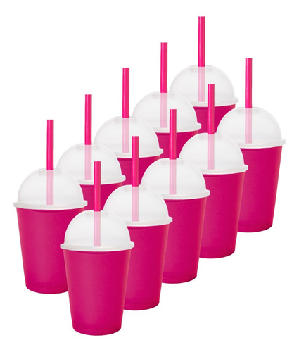 20 Vasos Fiesta Para Bolo- Candy Bar Mini Saturn 12 Oz Rosa Metalico