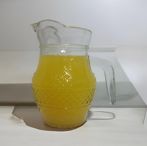 Jarra De Vidro Estampada Abacaxi 500ml Cor Transparente