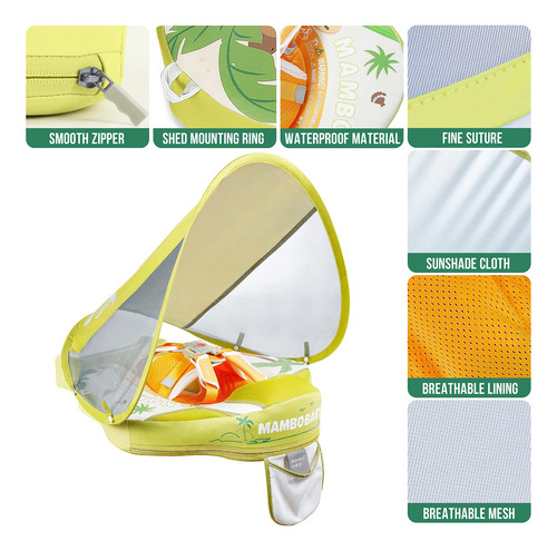 Flotador Bebé Con Dosel Y Protección Solar Mambobaby 3-24 Me